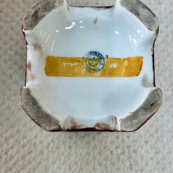 Victoria Austria Hand Painted Pinecone Vase Square Footed 8 1/8" Tall Antique - Picture 7 of 7